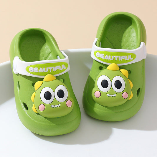 Dinosaur cartoon looks Summer clogs for kids. Anti-slip Soft Sole