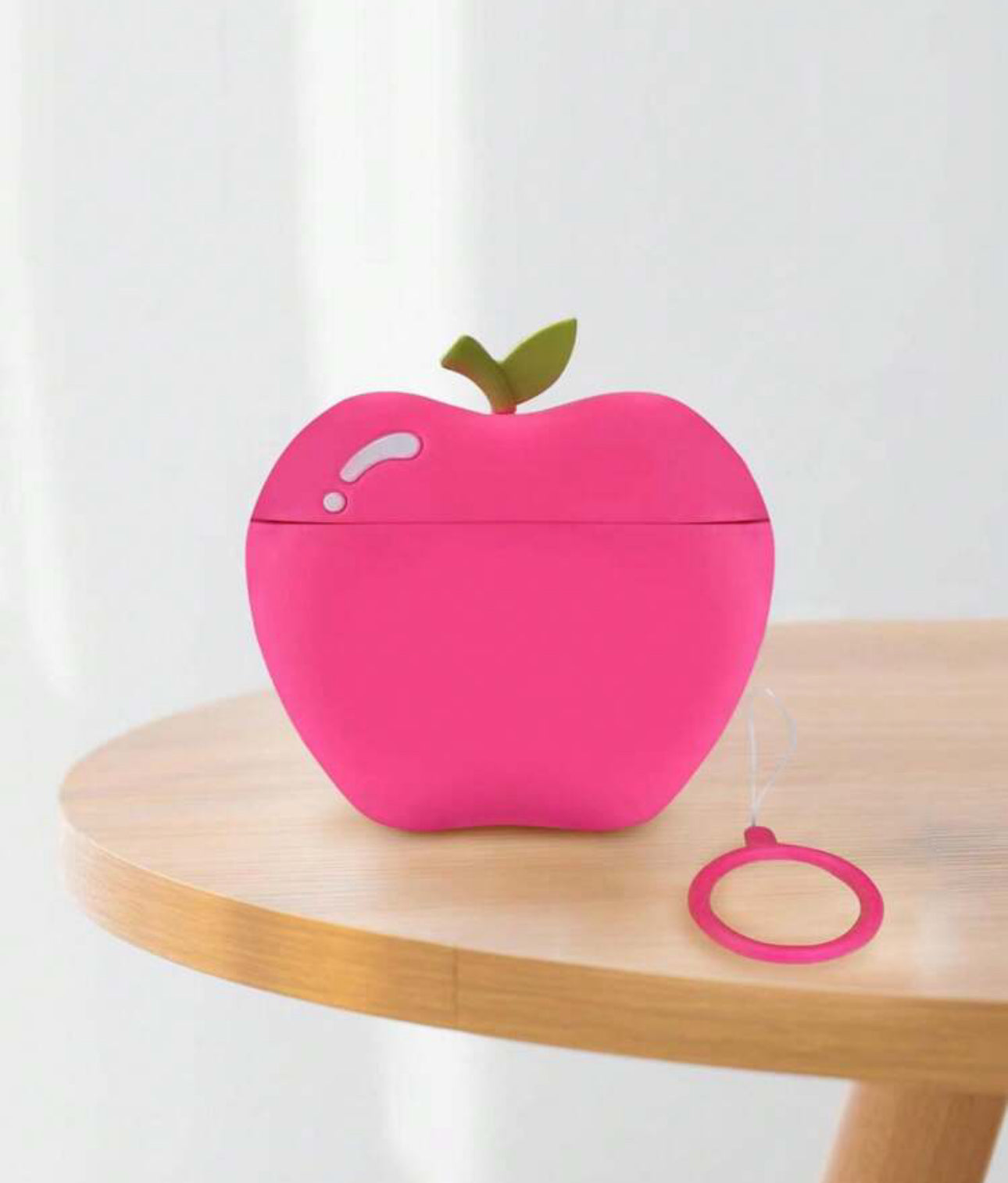 Pink 1pc 3d Silicone Earphone Case In Rose