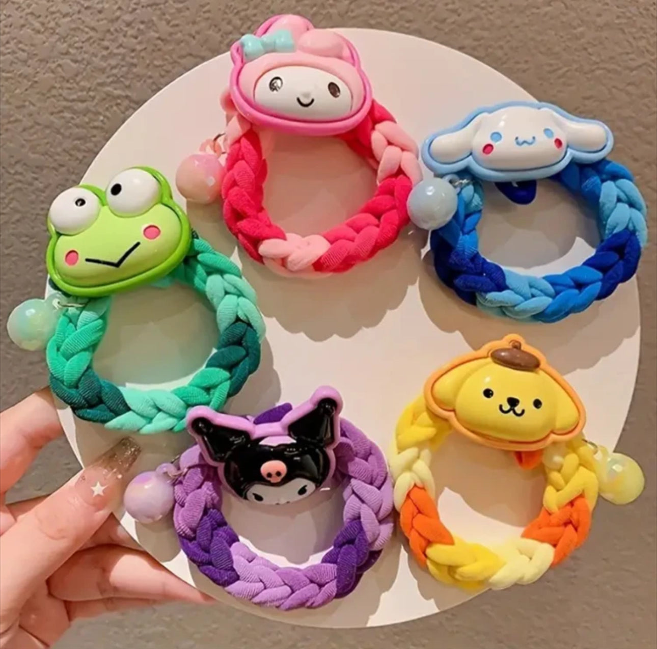 5PCS Cartoons Hair Ties