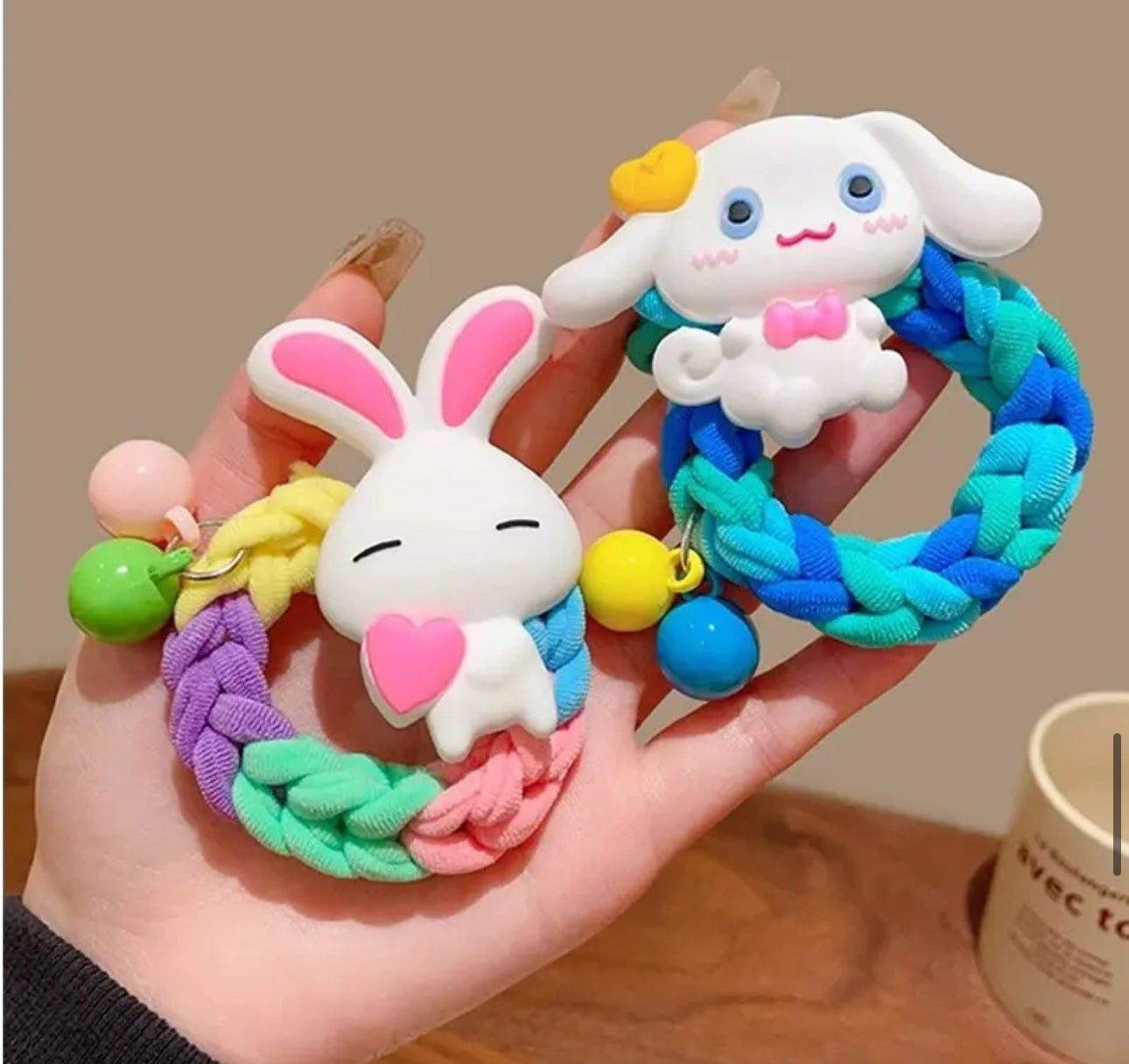 Children cute braided thick Elastic Hair ties for little girls