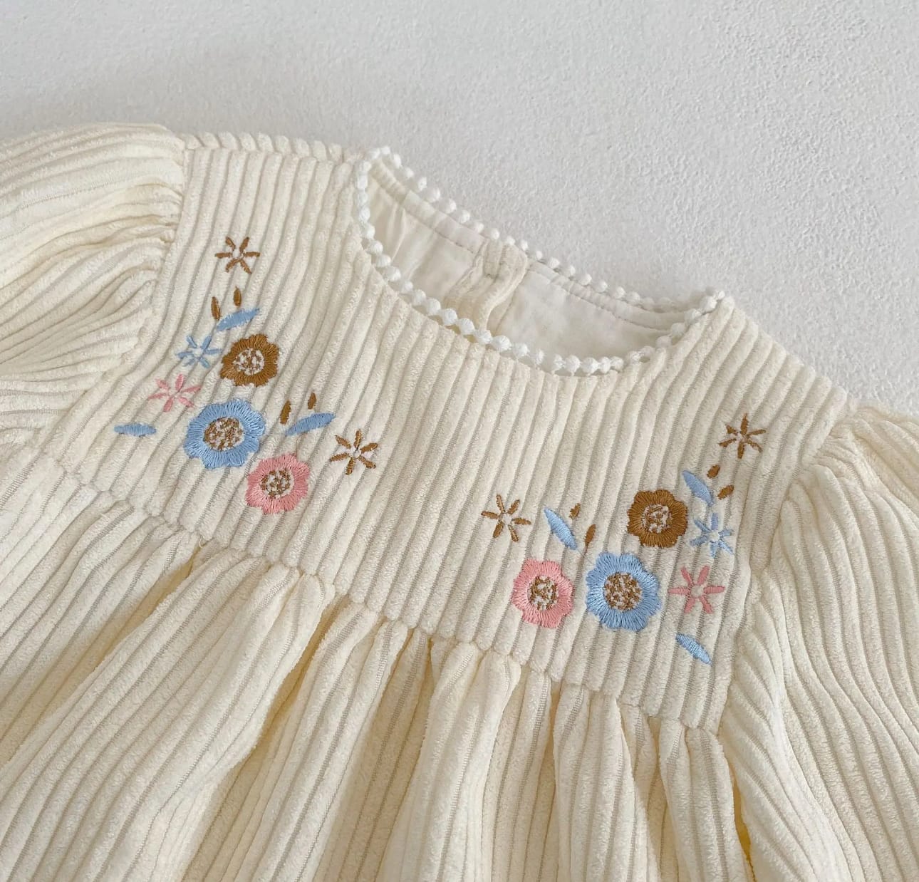 Ava long sleeve embroidered Dress