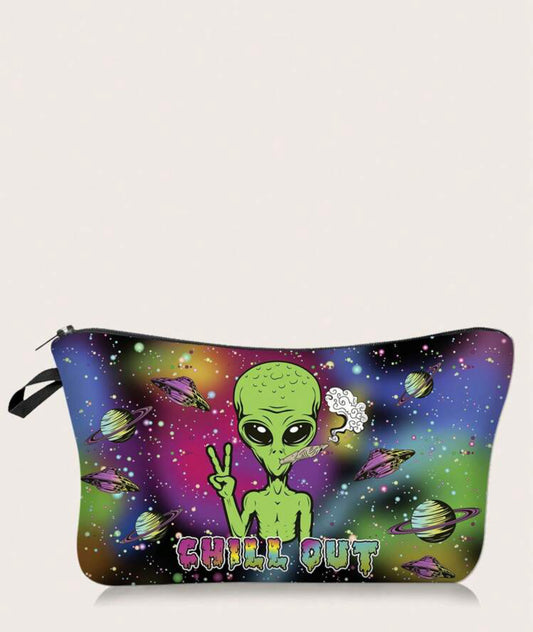 Green Alien cosmetic bag