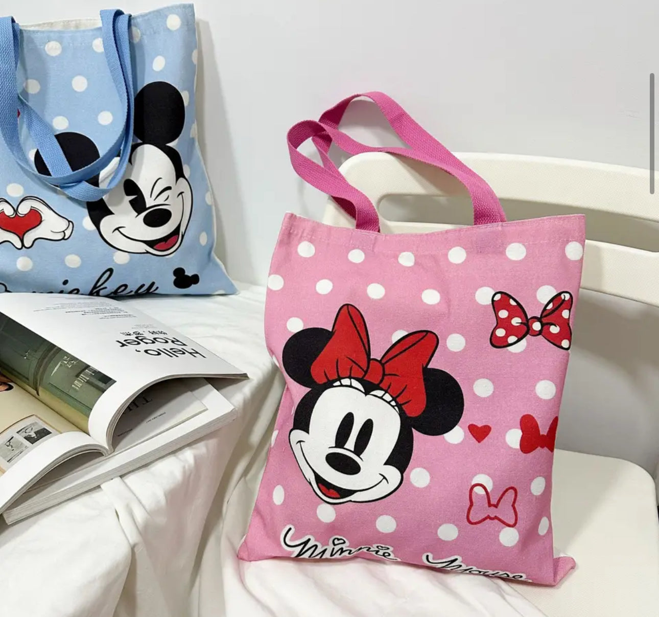 Mickey Mouse Pattern Minnie Mouse Large Tote