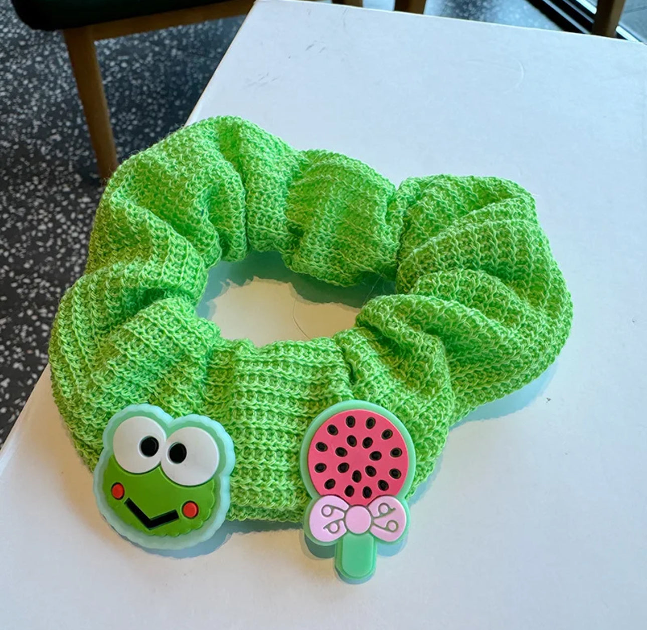 Elastic Cartoon green Hair ties