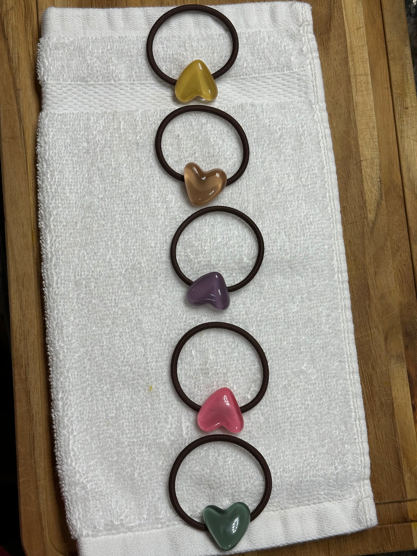 5PCS Heart Hair Ties