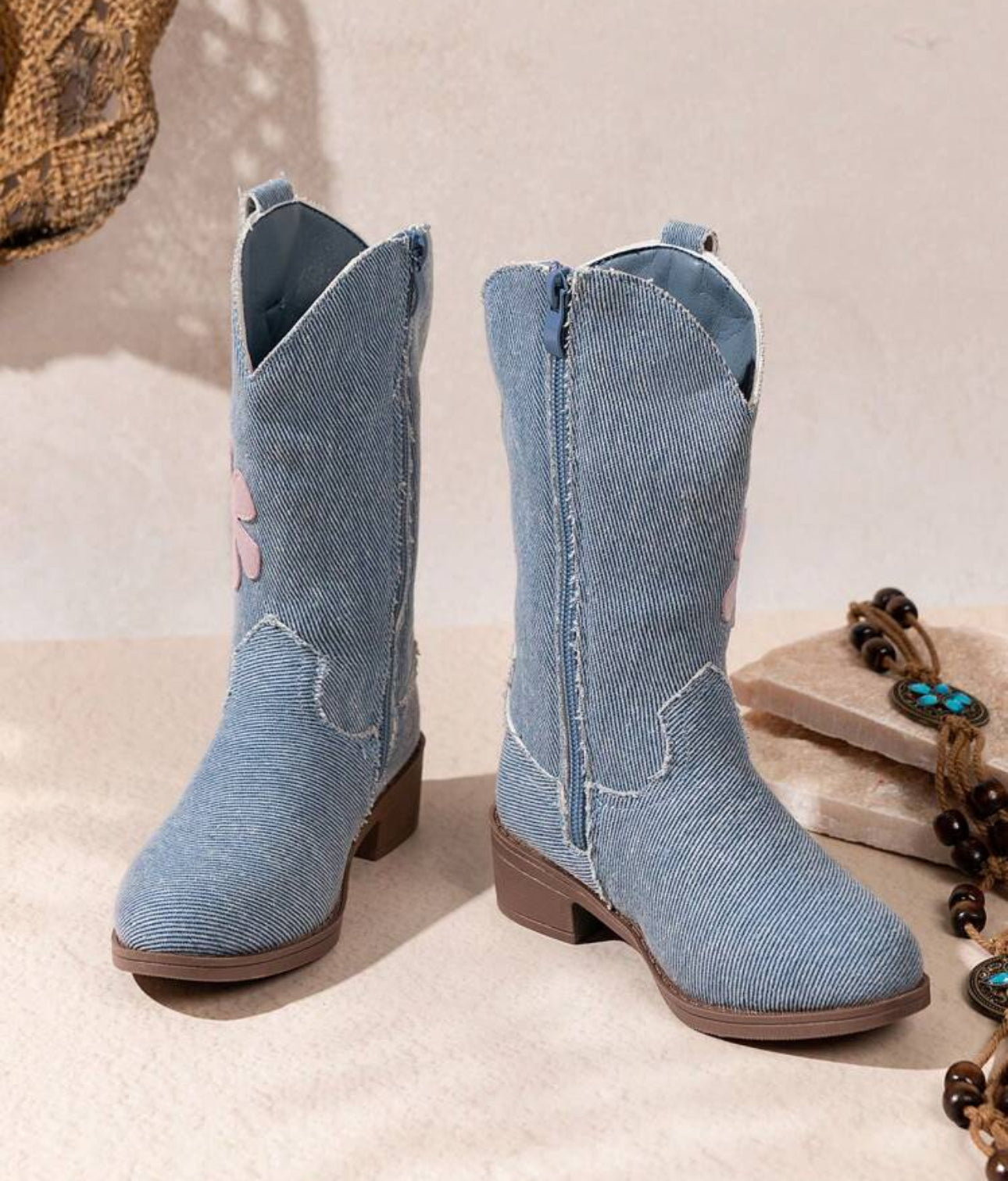 Toddler/Teen Girls Embroidered Pattern Vintage Stylish, Western Boot.