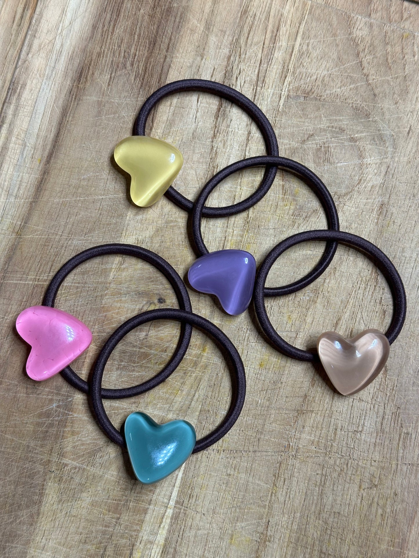 5PCS Heart Hair Ties