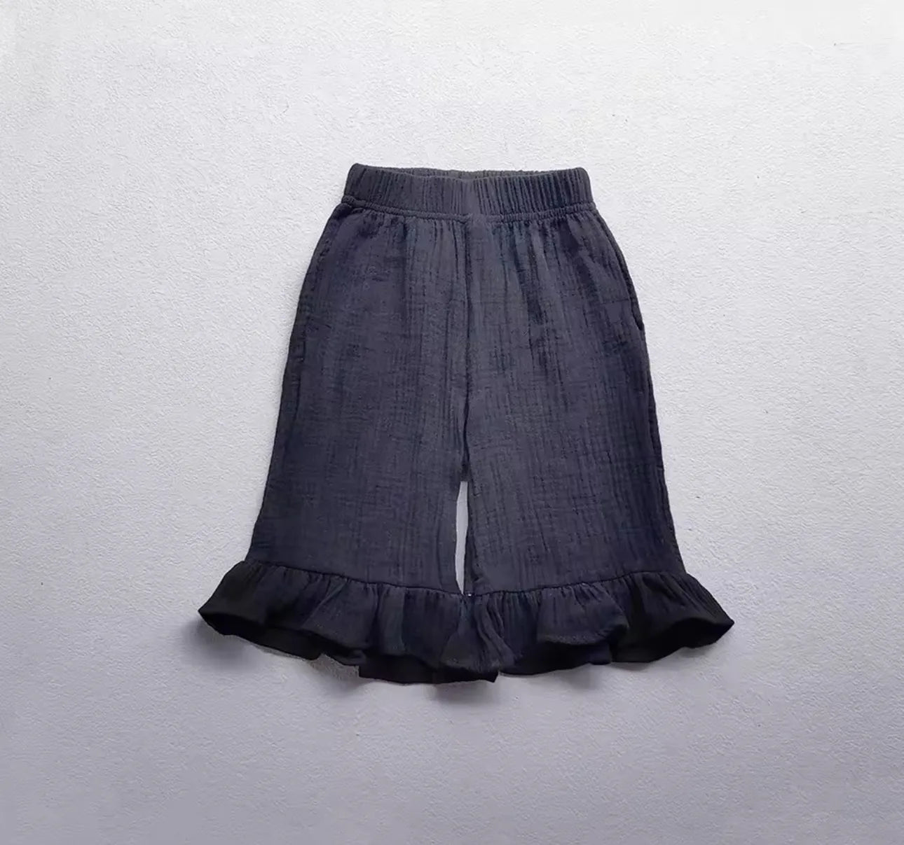 Girls Cotton Ruffled Flared Pants