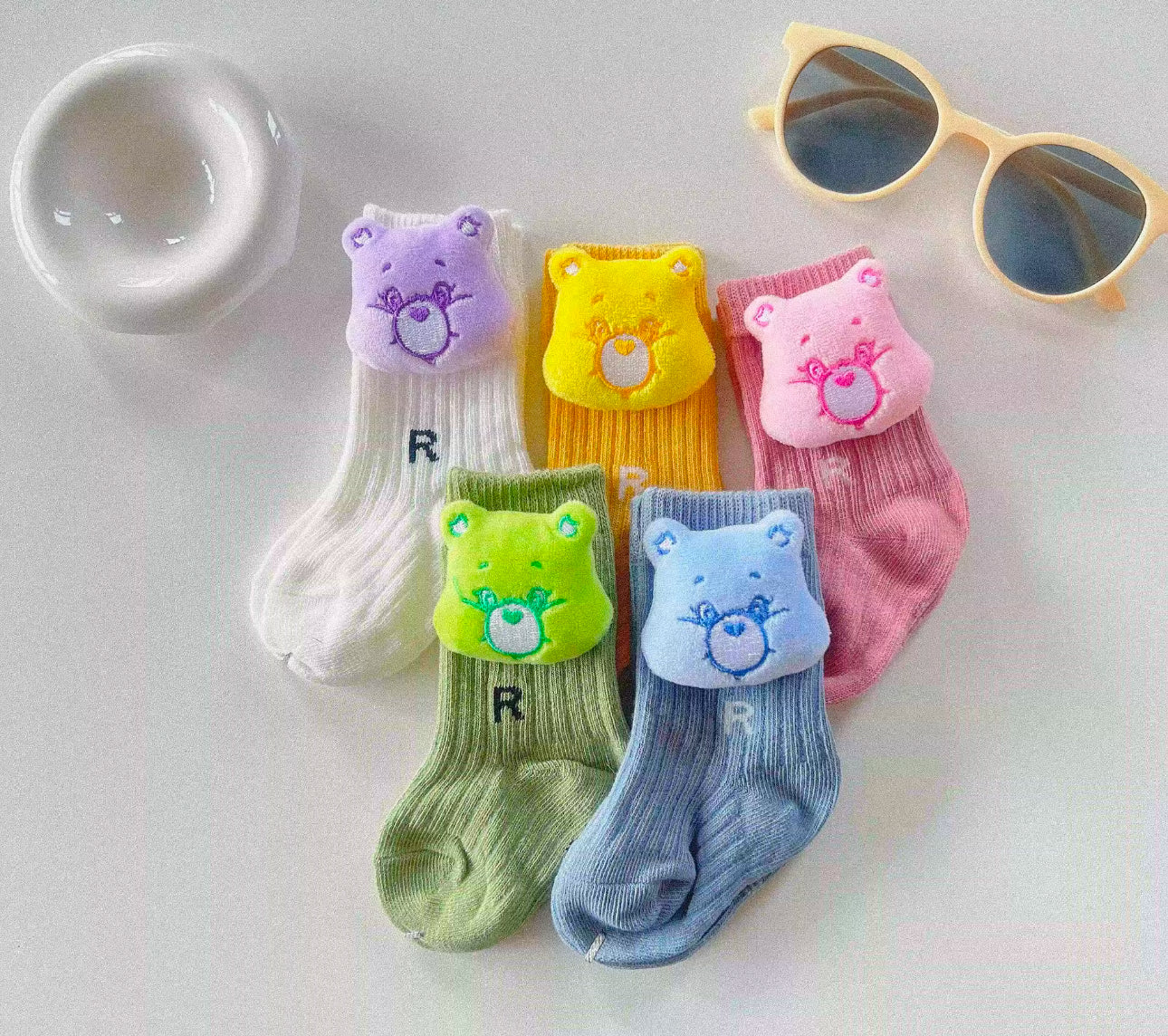 5Pairs 3D Cute Bear Tube Socks