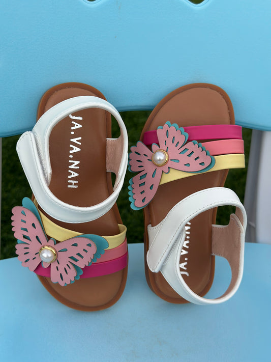Toddler multicolor striped butterfly sandals