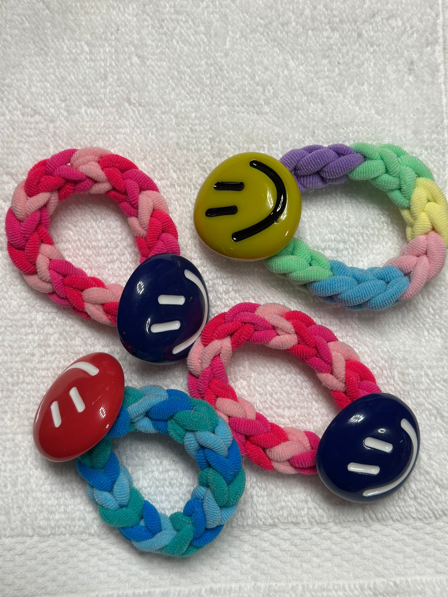 3PCS Smile High stretch Hair Ties For Toddler/Girls/Moms