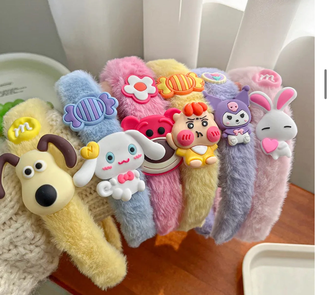 6Pcs sets Cartoons Plush Head band for girls