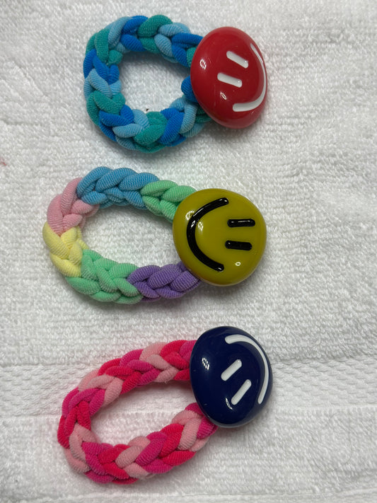 3PCS Smile High stretch Hair Ties For Toddler/Girls/Moms