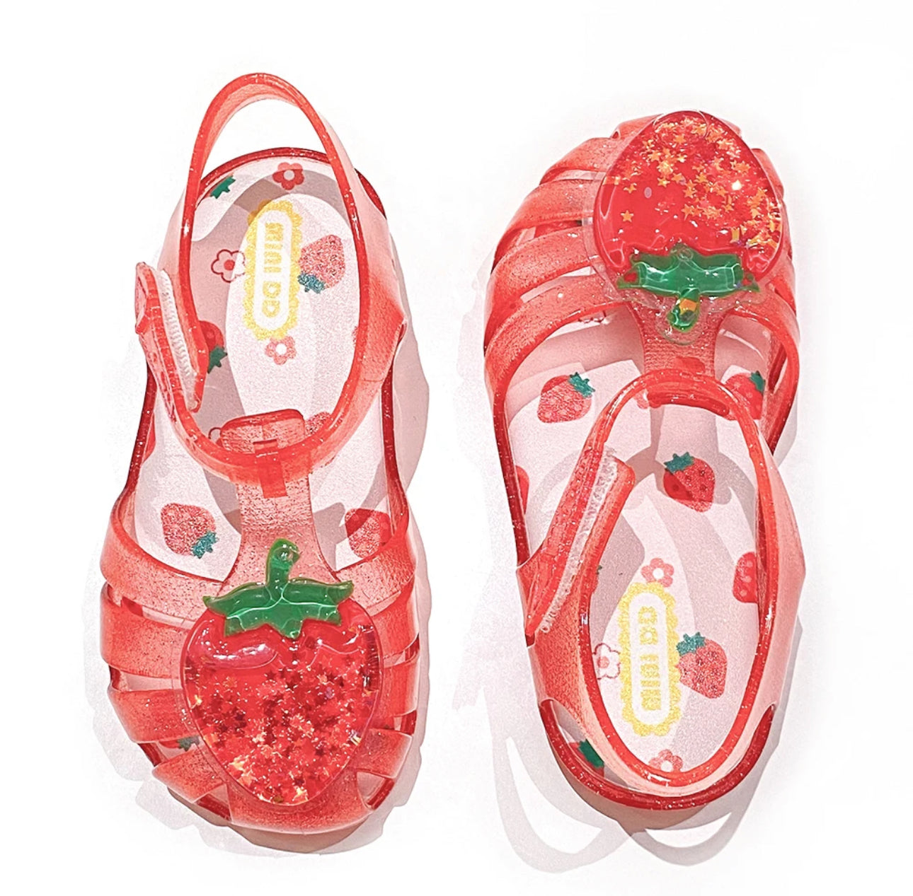 Fruit Jelly shoes for toddler girls with comfortable loop soft bottom