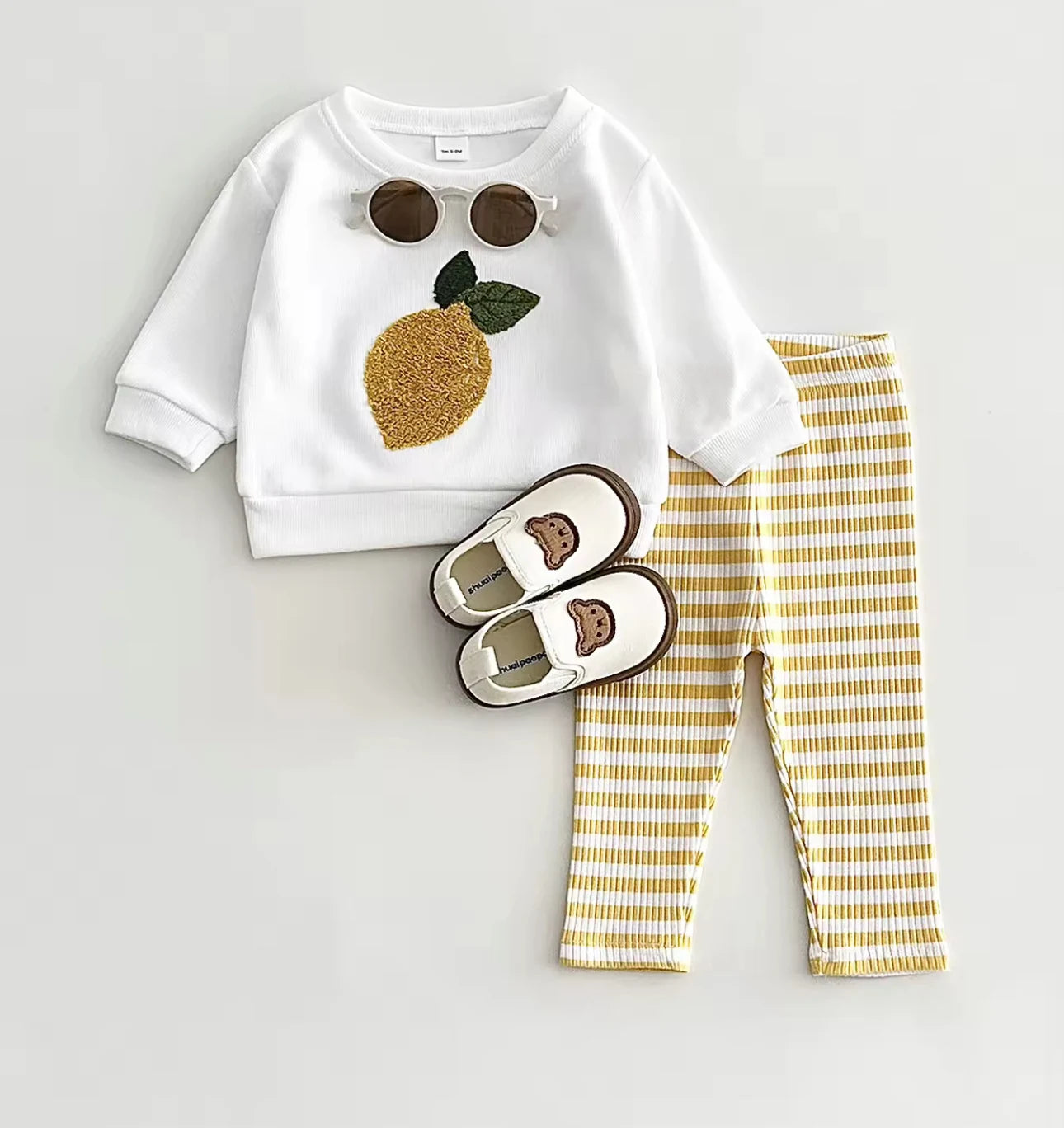 Baby Girl Embroidery Cotton Fruits 2pcs set