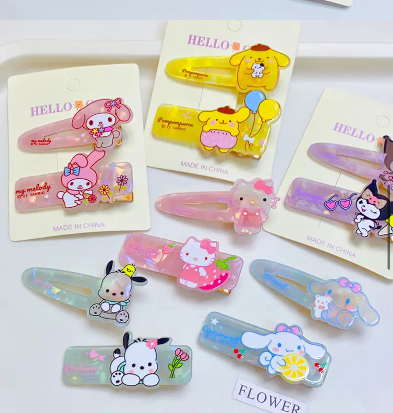 Hair clips cartoons set for little girls