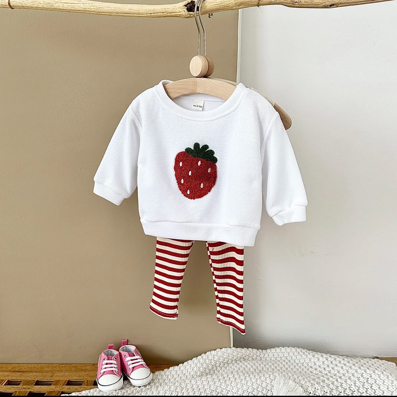 Baby Girl Embroidery Cotton Fruits 2pcs set