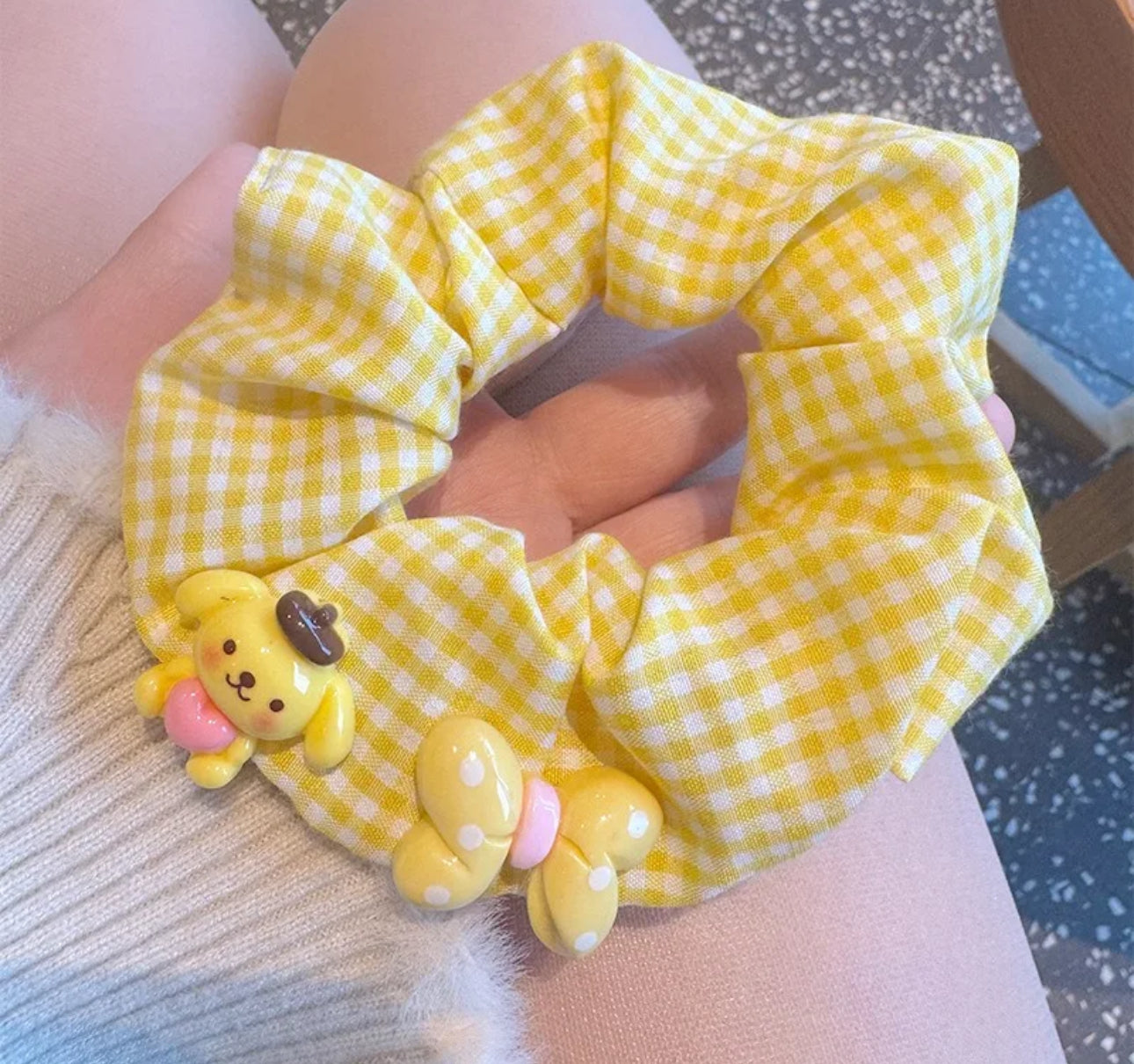 4Pcs Yellow Fun Hair ties Rubber sets