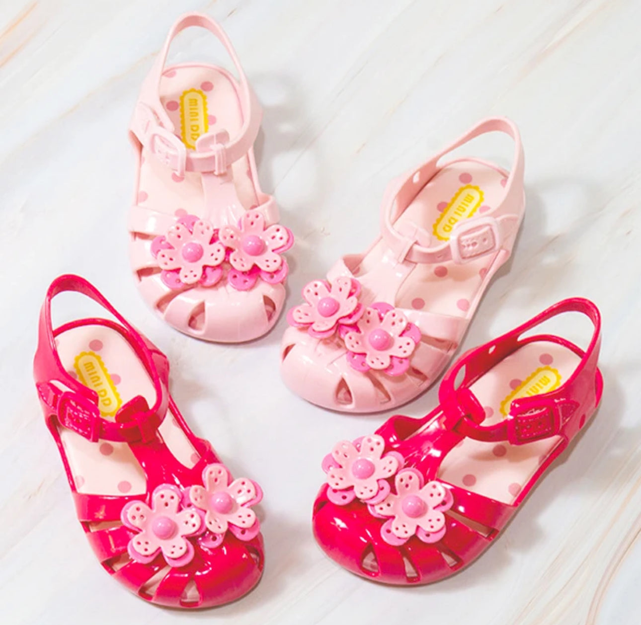 Flowers Jelly Sandals for toddler girls Non-slip