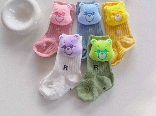 5Pairs 3D Cute Bear Tube Socks