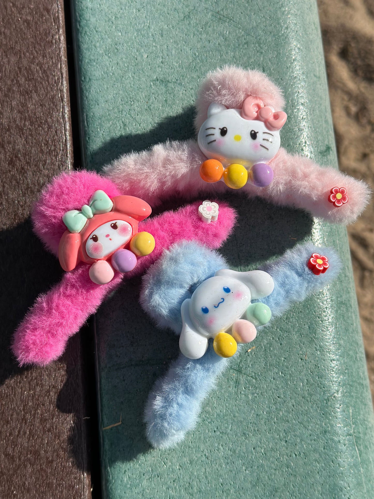 3 PCS Plushies Jumbo Hair Clips for Girls/ Moms