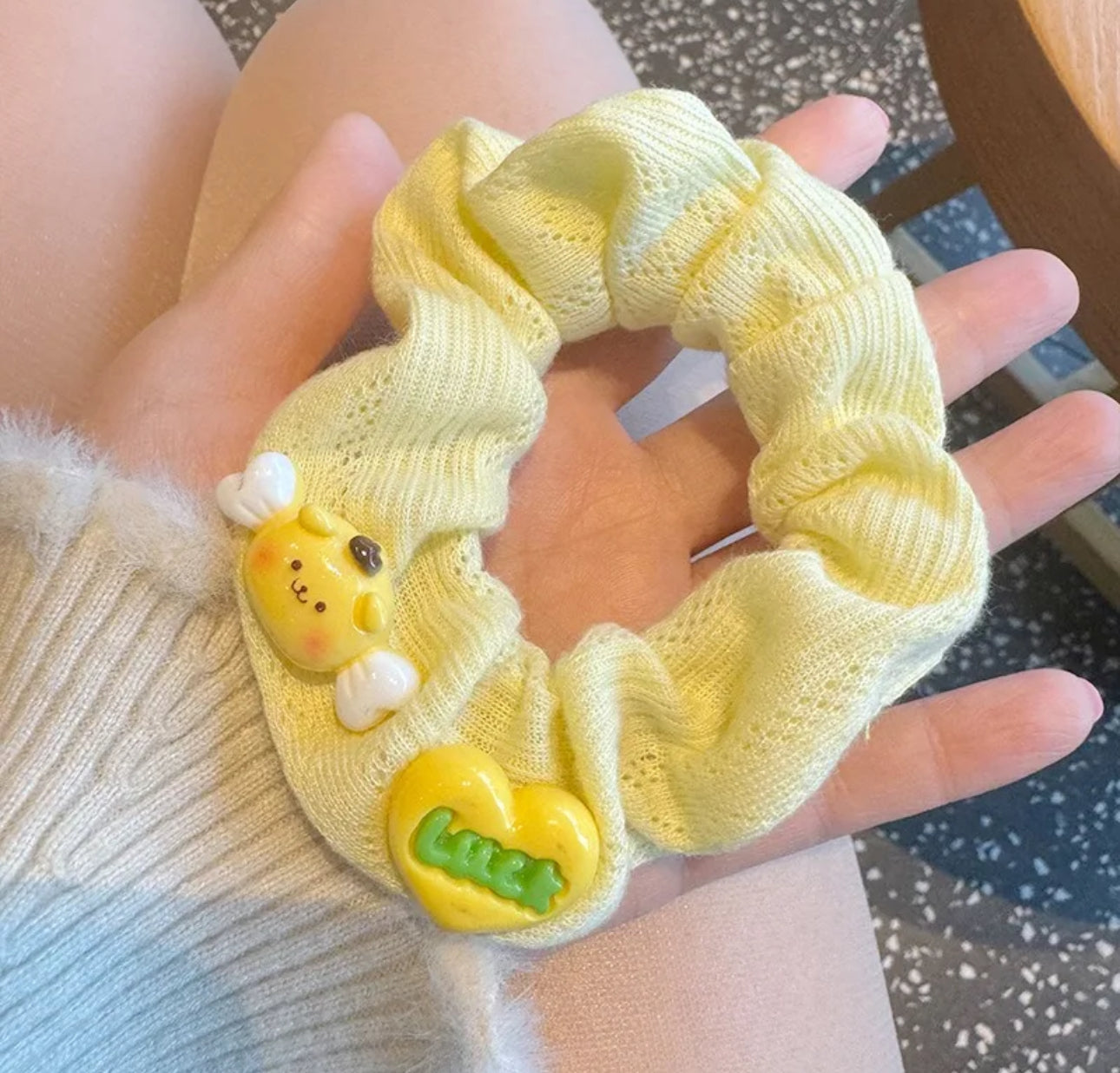 4Pcs Yellow Fun Hair ties Rubber sets