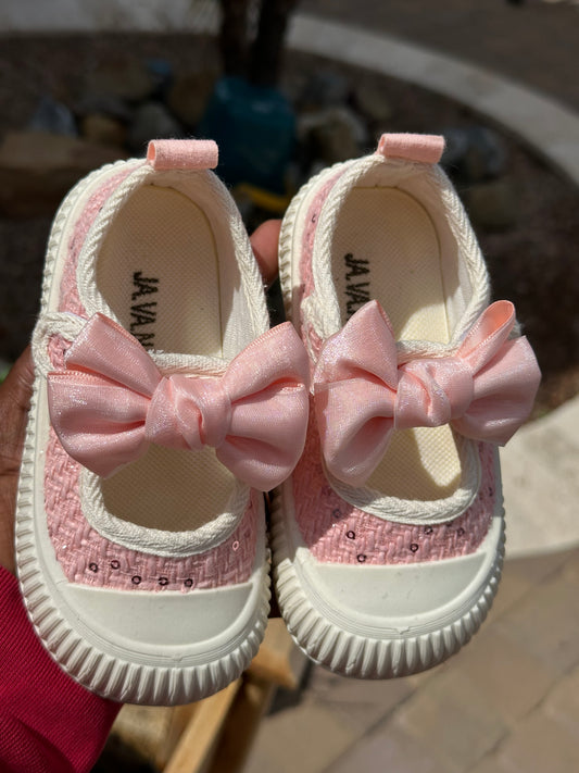 Bow Girls Toddler Breathable Canvas Shoes