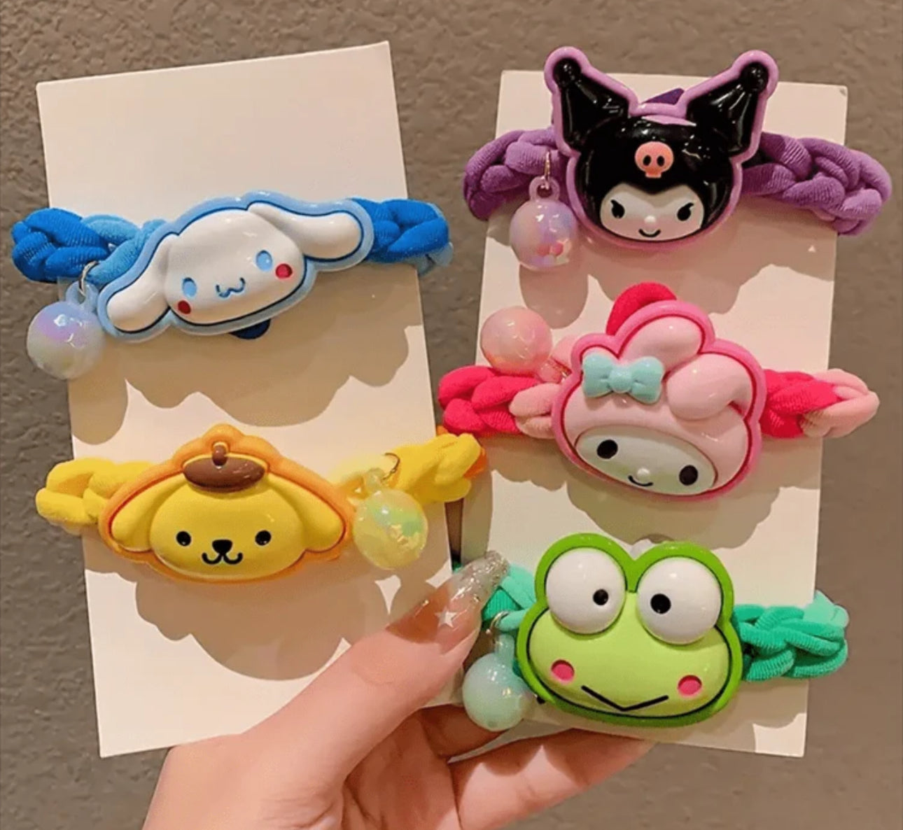 5PCS Cartoons Hair Ties