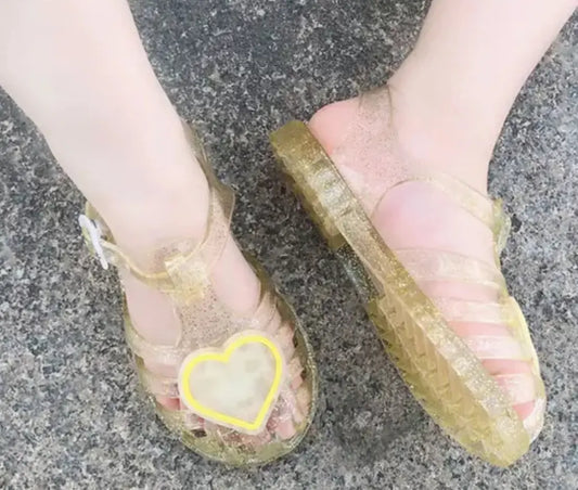 Heart Shaped Jelly Shoe Anti Slip , Soft bottom