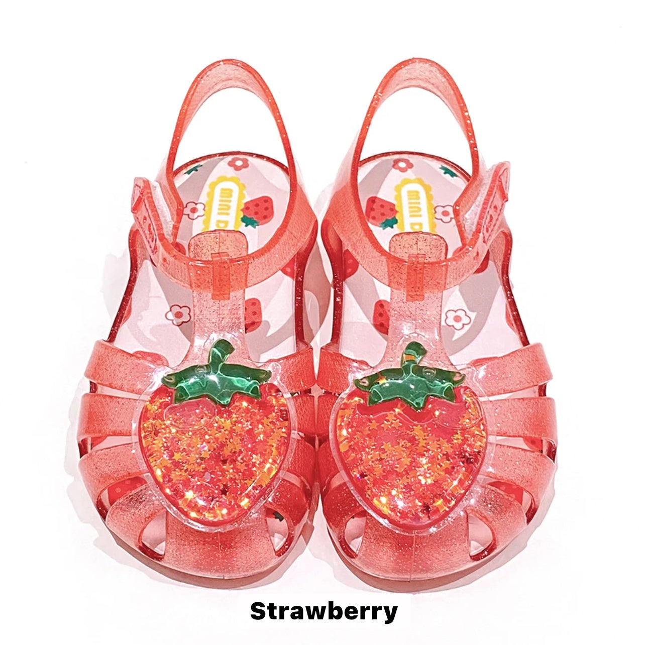 Fruit Jelly shoes for toddler girls with comfortable loop soft bottom