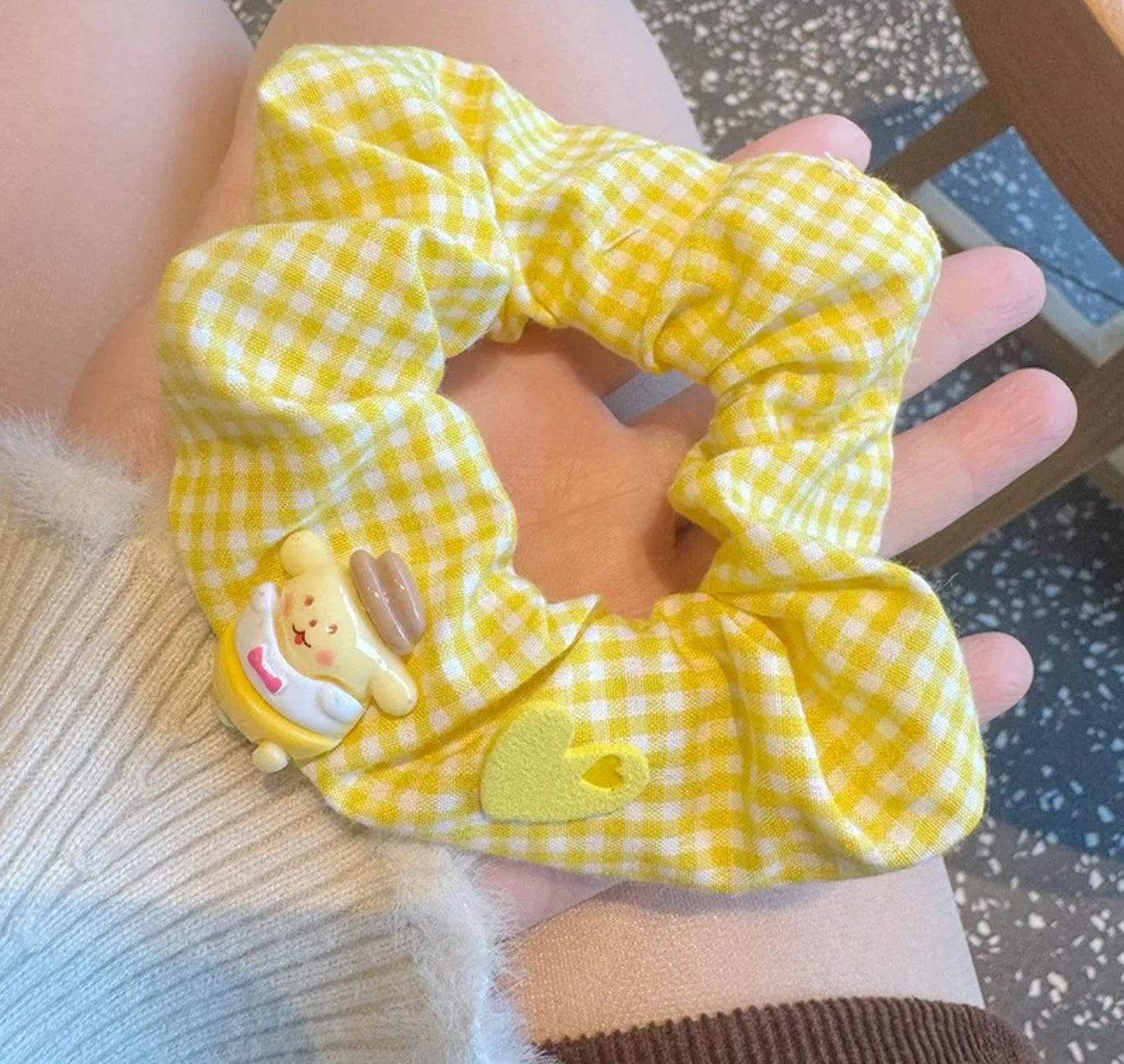 4Pcs Yellow Fun Hair ties Rubber sets