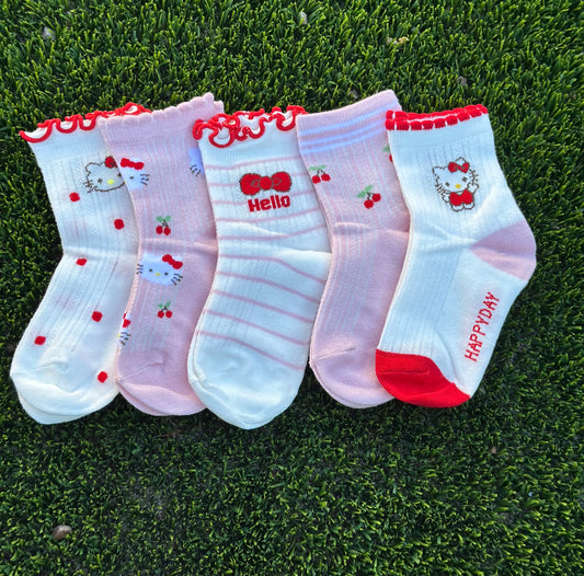 5 Pairs cartoon socks for girls | JA.VA.NAH