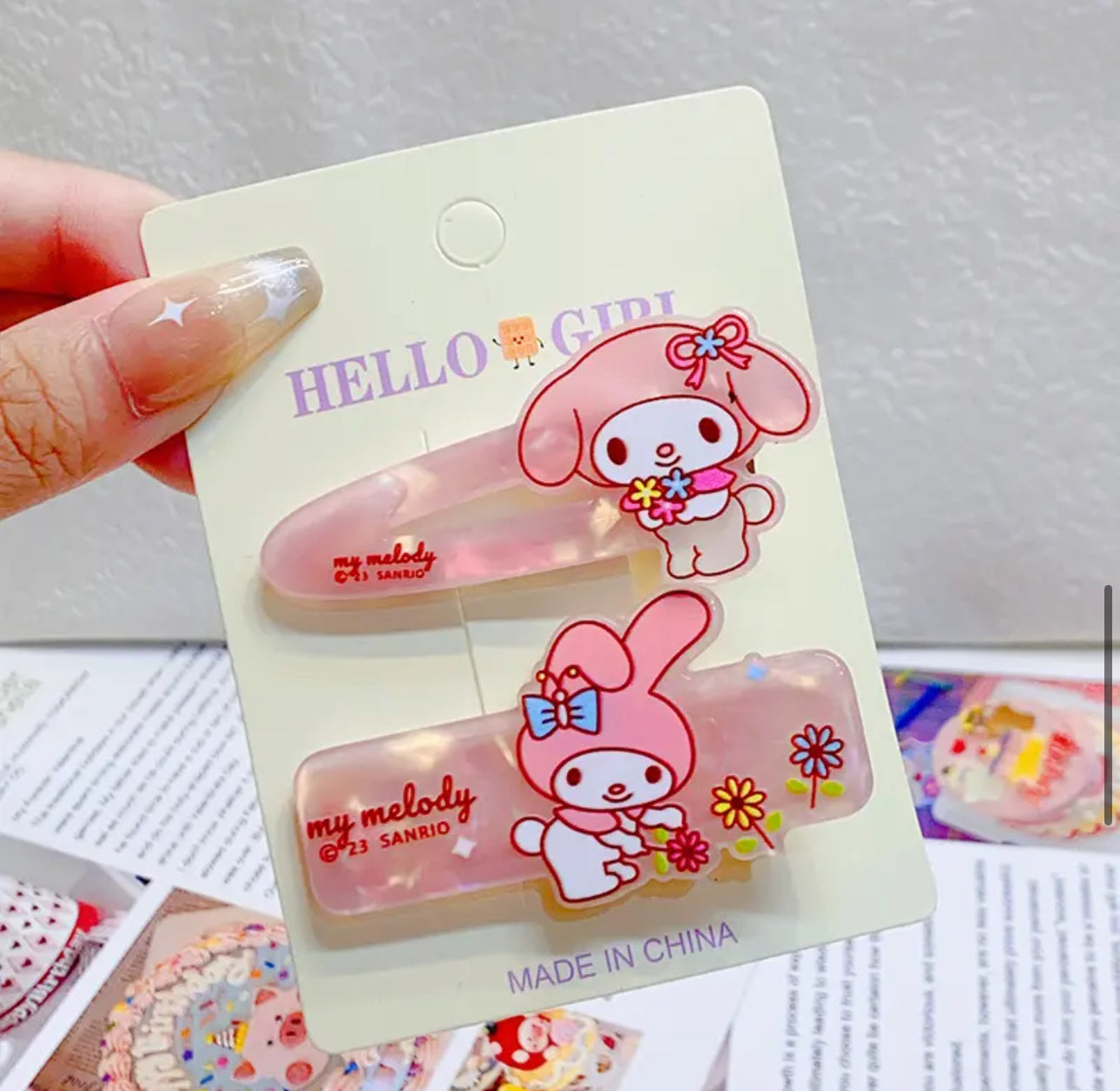 Hair clips cartoons set for little girls