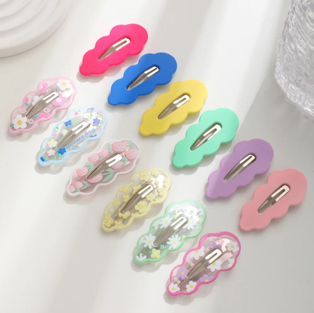 12pcs/Set Adorable Colorful Cloud Shaped Hair Clips Set | JA.VA.NAH