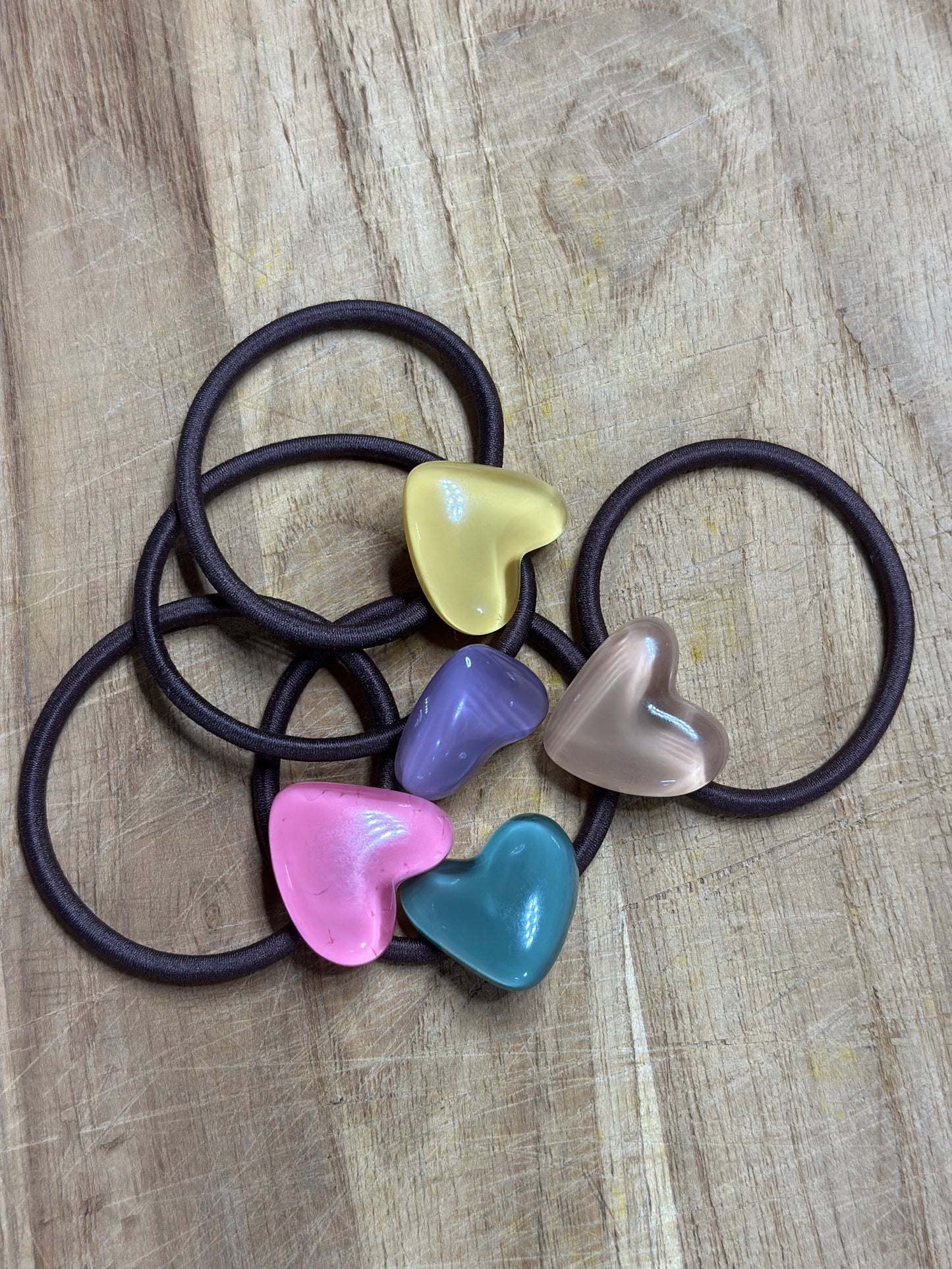 5PCS Heart Hair Ties