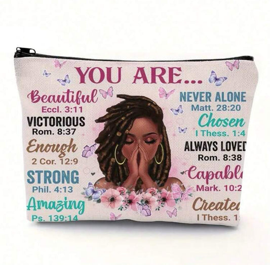 Makeup Zipper Pouch, Polyester Cosmetic Travel Bag, Toiletries