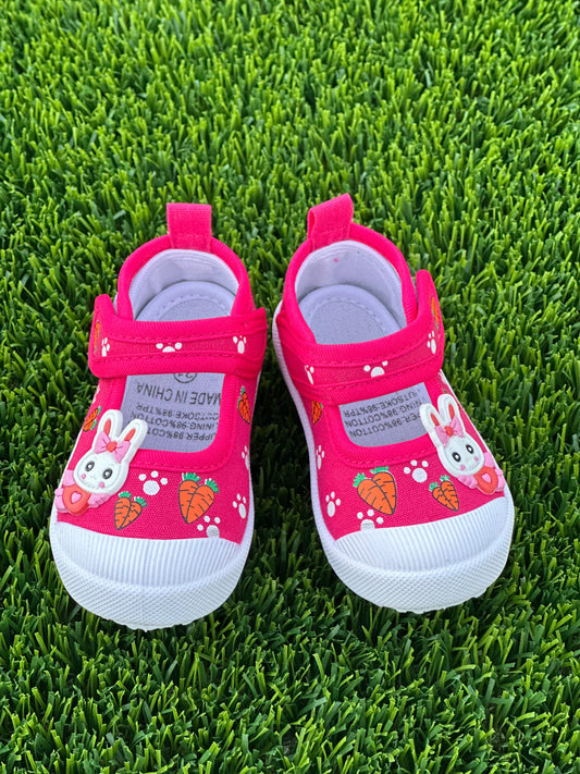 Baby girls Canvas Running Sneakers with soft and Comfy loop