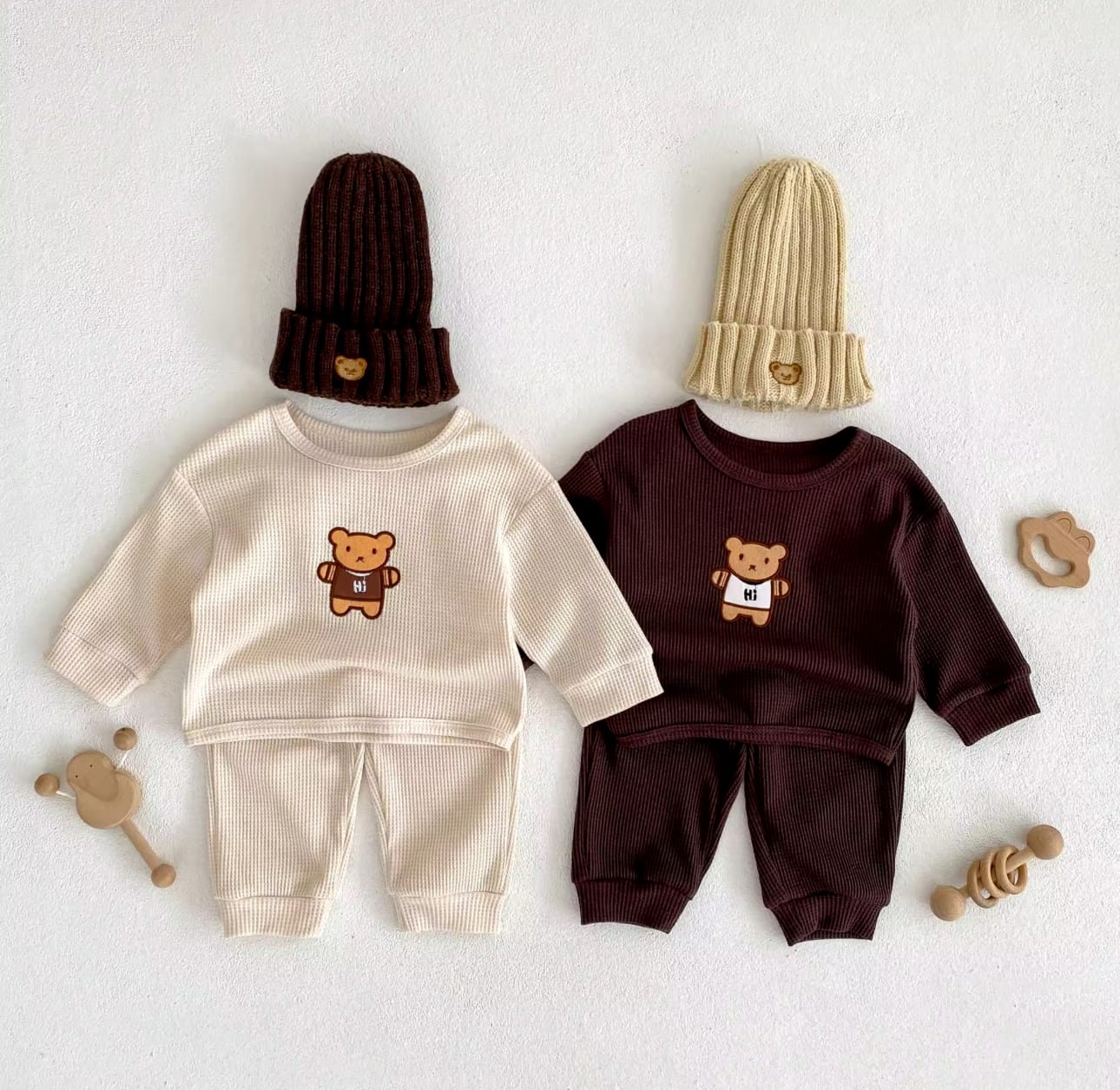 Cotton Bear long sleeve Sets