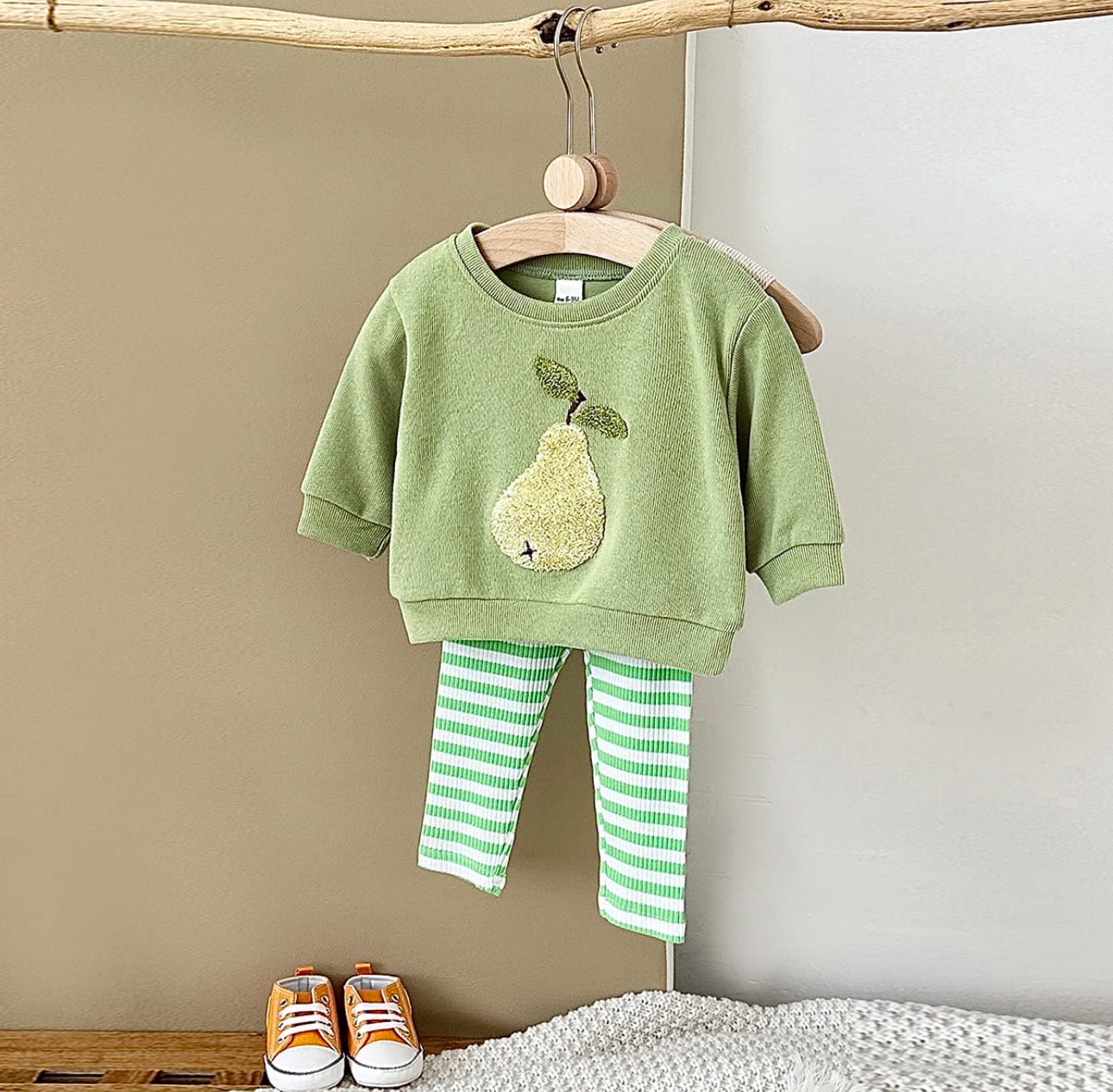 Baby Girl Embroidery Cotton Fruits 2pcs set