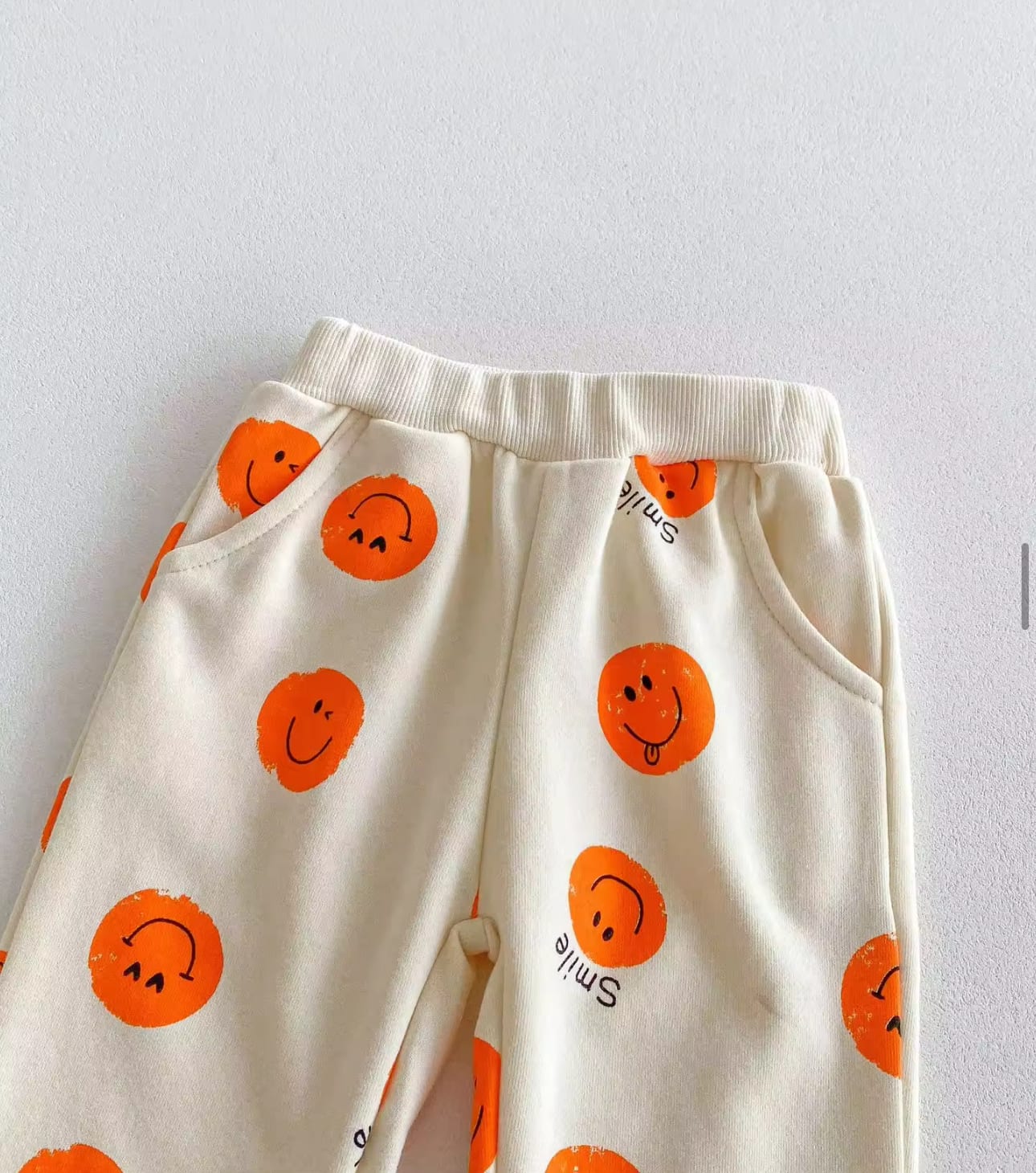 2 Pcs sets smiley face Long sleeve sweatshirt and pants