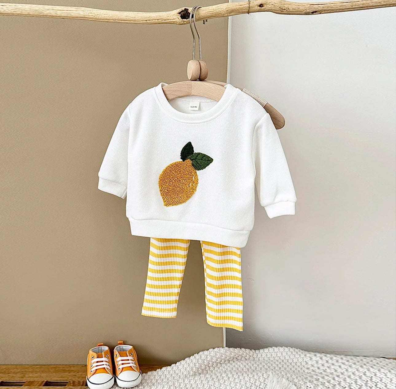 Baby Girl Embroidery Cotton Fruits 2pcs set