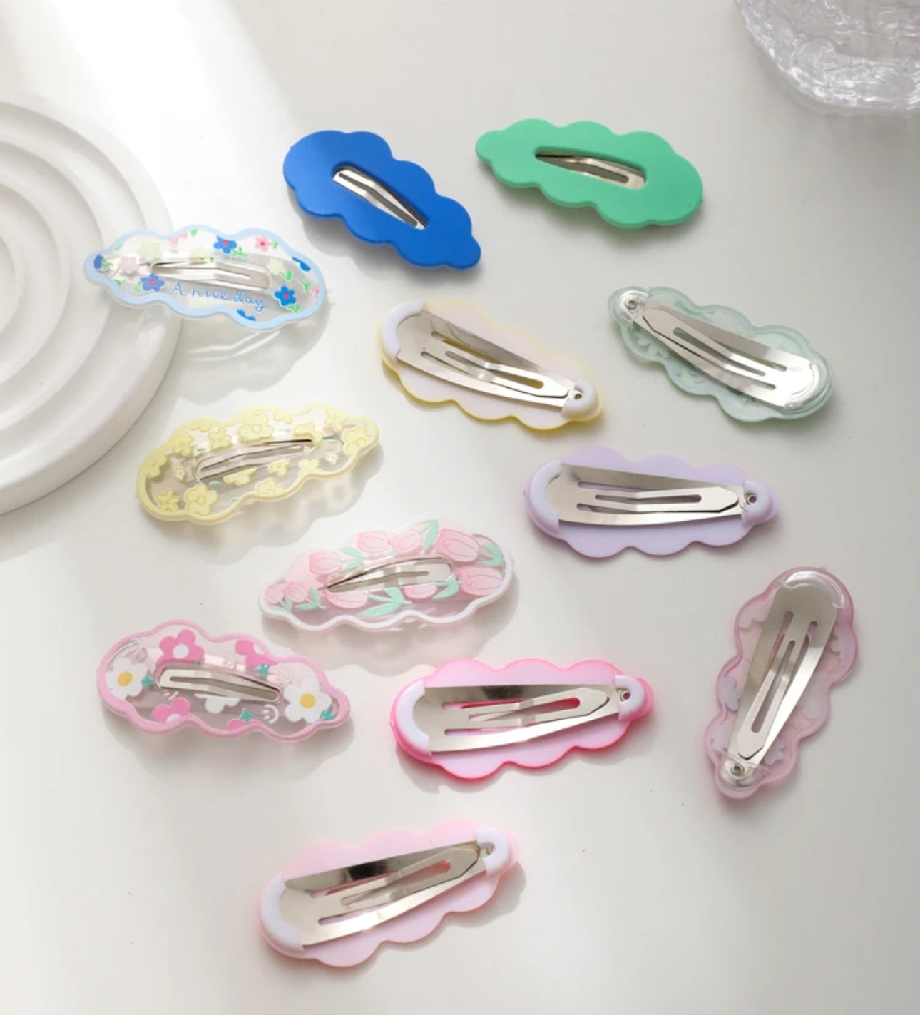 12pcs/Set Adorable Colorful Cloud Shaped Hair Clips Set | JA.VA.NAH