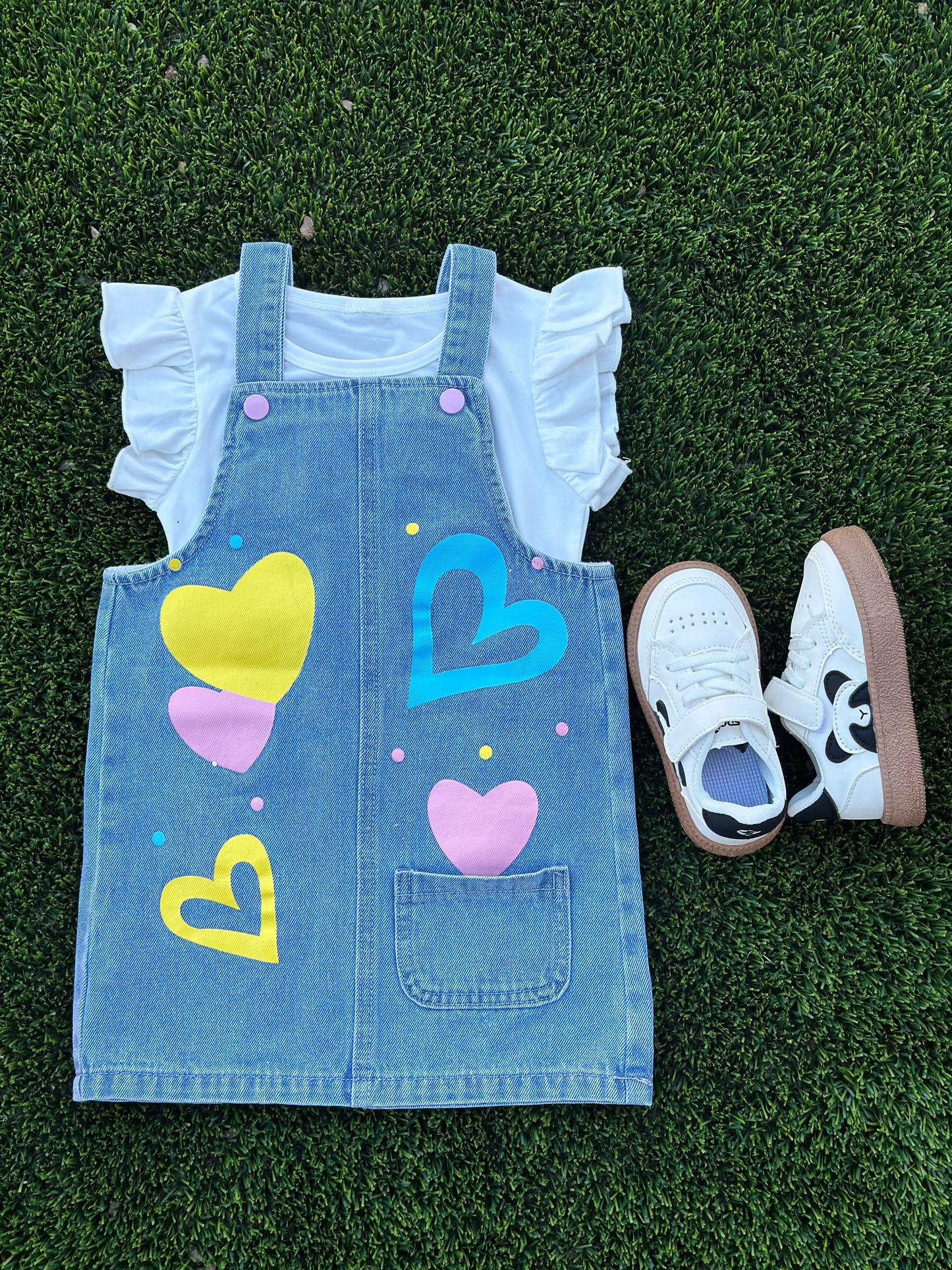 Ava Simpi Denim Overalls 2 Pcs Dress