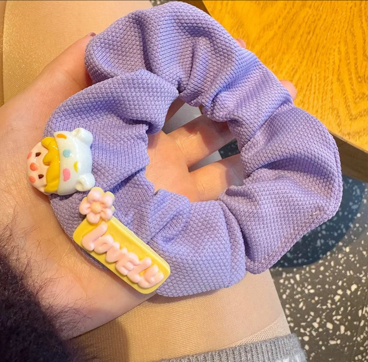 4Pcs Purple Rabbit crunchy hair ties sets