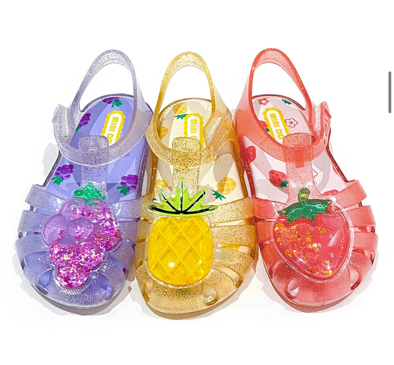 Fruit Jelly shoes for toddler girls with comfortable loop soft bottom