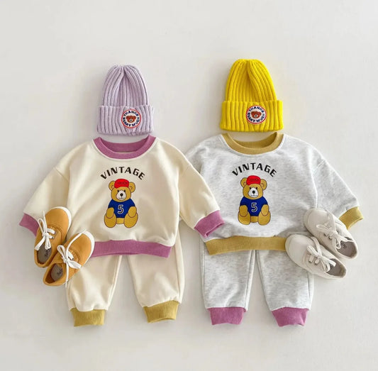 Girls/Boys 2Pcs sets Bear Casual