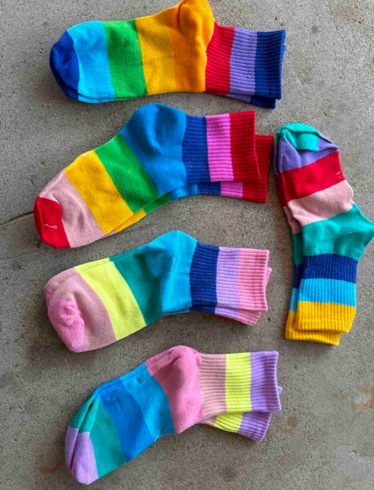 5 Pairs Kids Rainbow Socks