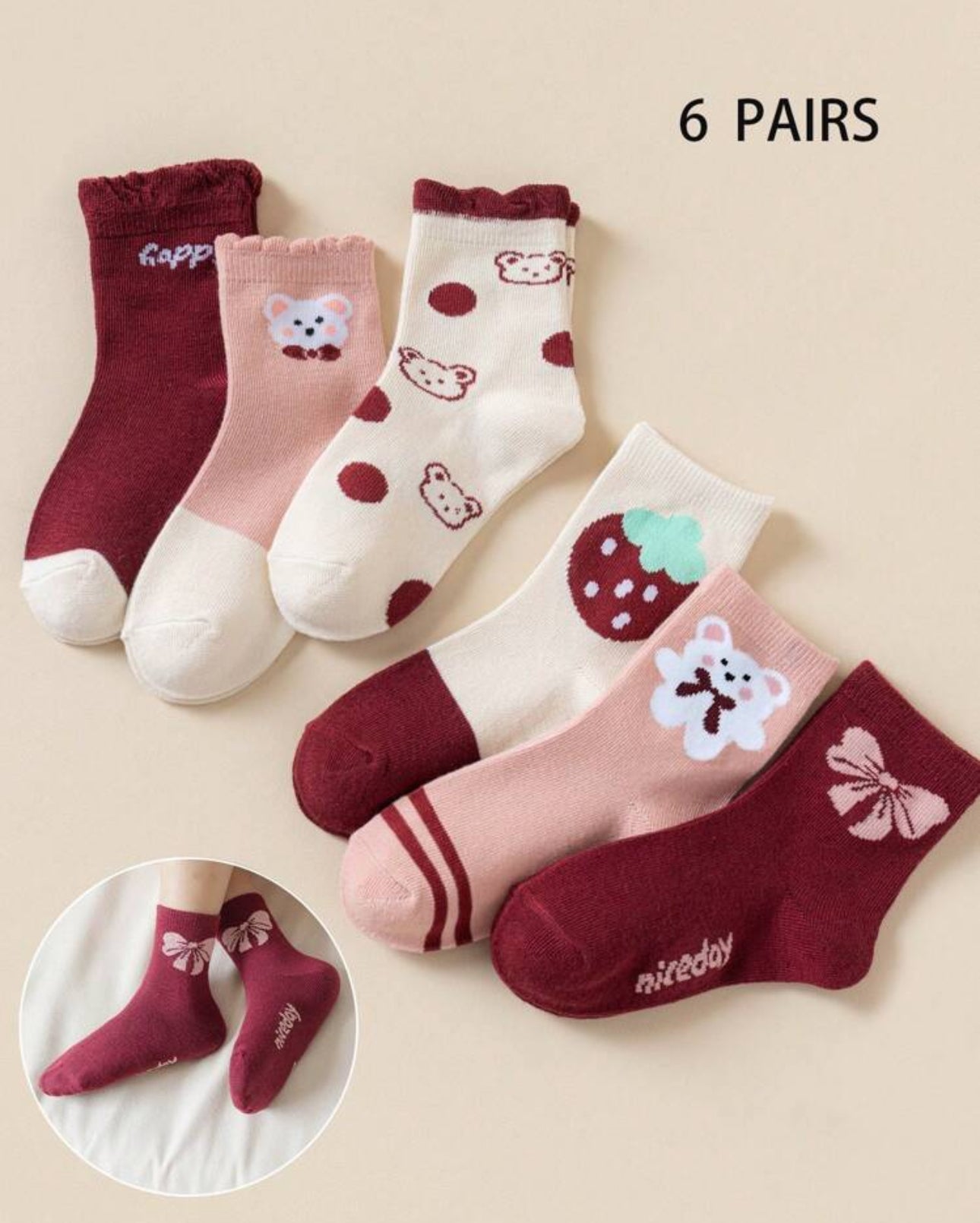 6 Pairs Toddler/ Youth socks | JA.VA.NAH