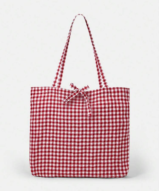 Red Tote  Plaid Bags