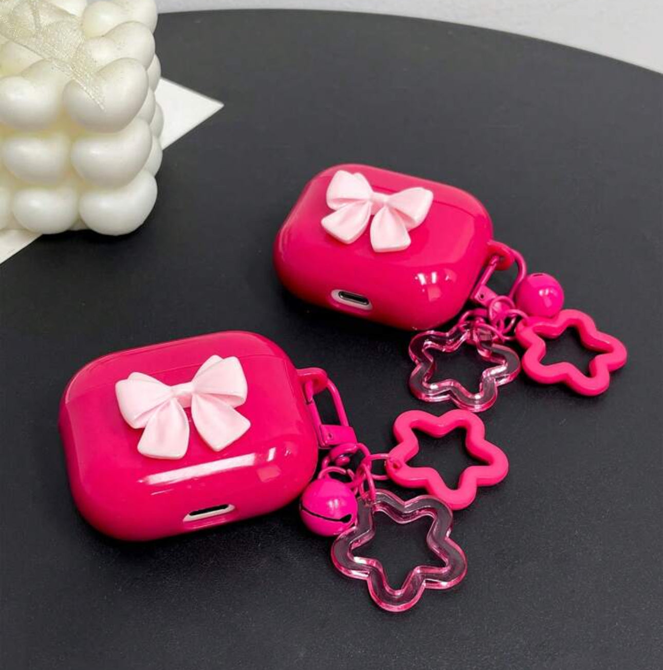 1Pc Pink Bow Airpod Case